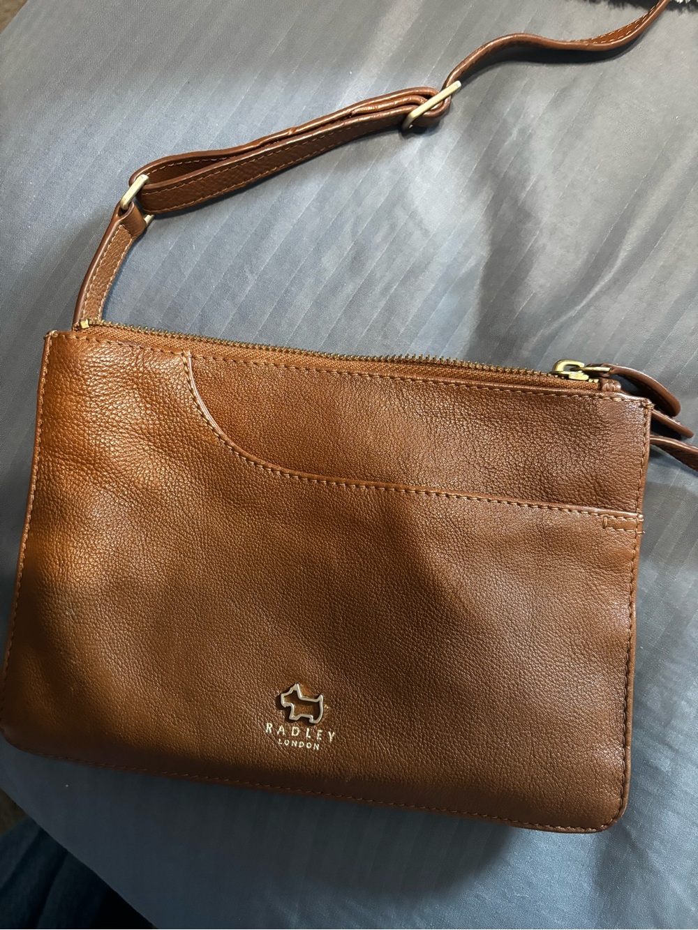 RADLEY LONDON Brown Pebbled Leather Crossbody Bag